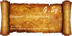 Gegner Szilveszter névjegykártya